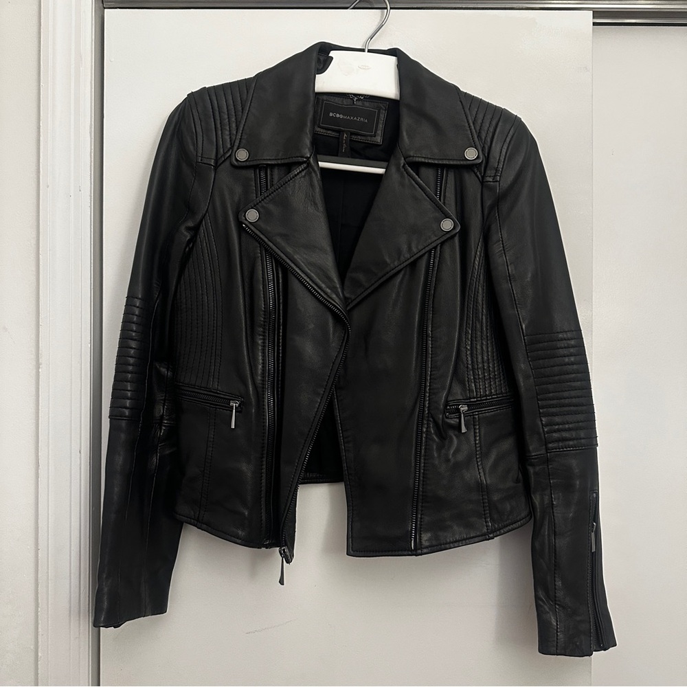PRIDE DROP! BCBG Black Leather Jacket